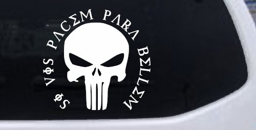 Punisher Skull Si Vis Pacem Para Bellem If You Want Peace Prepare For War Skulls Car or Truck Window Decal Sticker
