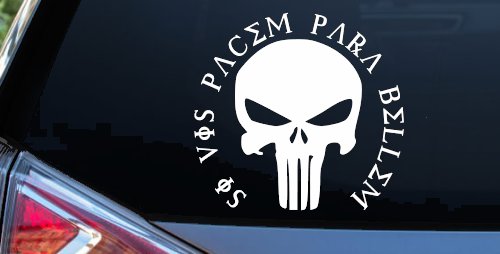 Punisher Skull Si Vis Pacem Para Bellem If You Want Peace Prepare For War Skulls Car or Truck Window Decal Sticker