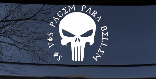 Punisher Skull Si Vis Pacem Para Bellem If You Want Peace Prepare For War Skulls Car or Truck Window Decal Sticker