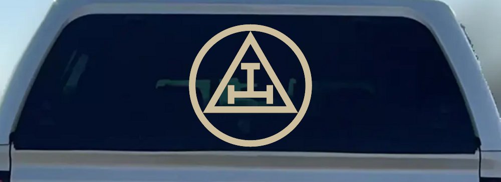 Royal Arch Masonry Mason Freemason Car or Truck Window Decal Sticker (Desert Sand)