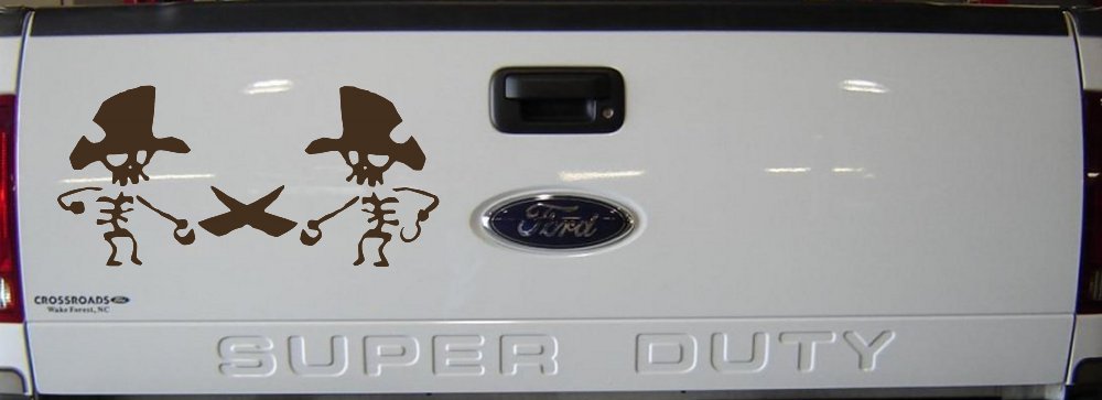 Pirate Skeleton Duel Skulls Car or Truck Window Decal Sticker