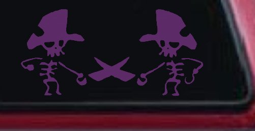 Pirate Skeleton Duel Skulls Car or Truck Window Decal Sticker