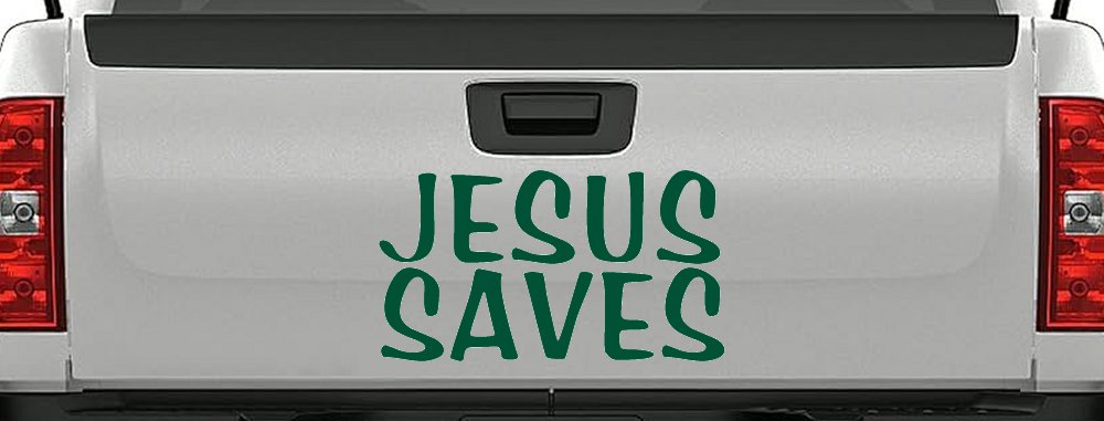 Jesus Saves Christian Car or Truck Window Decal Sticker