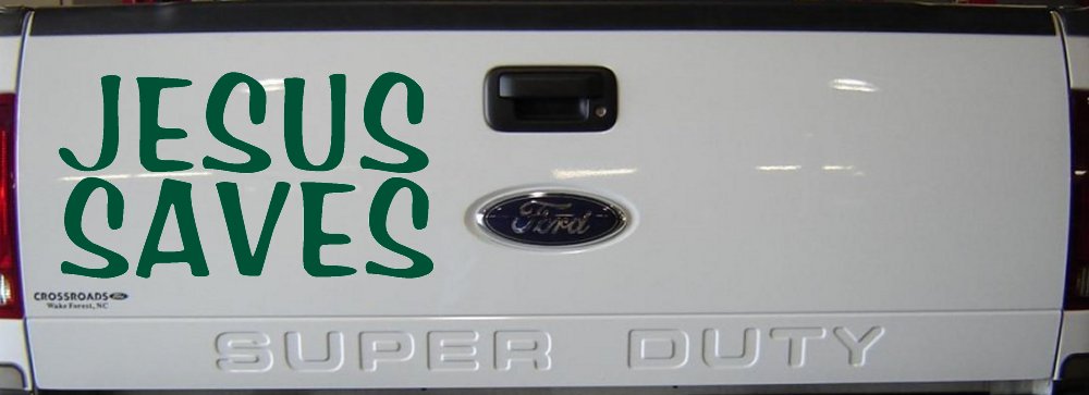Jesus Saves Christian Car or Truck Window Decal Sticker