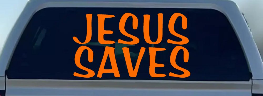Jesus Saves Christian Car or Truck Window Decal Sticker