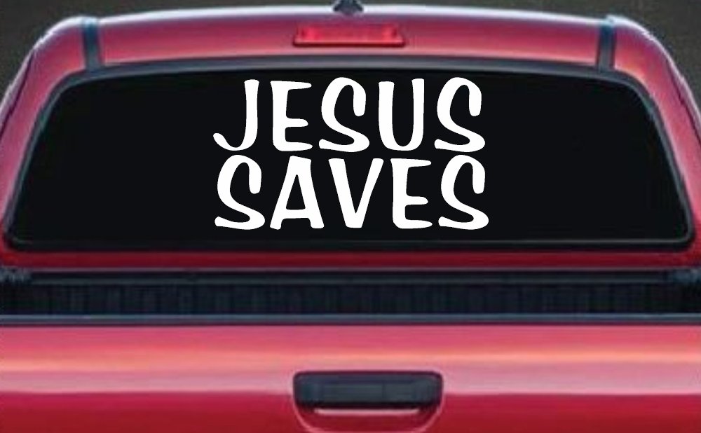 Jesus Saves Christian Car or Truck Window Decal Sticker