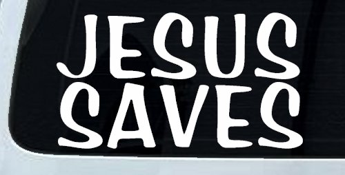 Jesus Saves Christian Car or Truck Window Decal Sticker