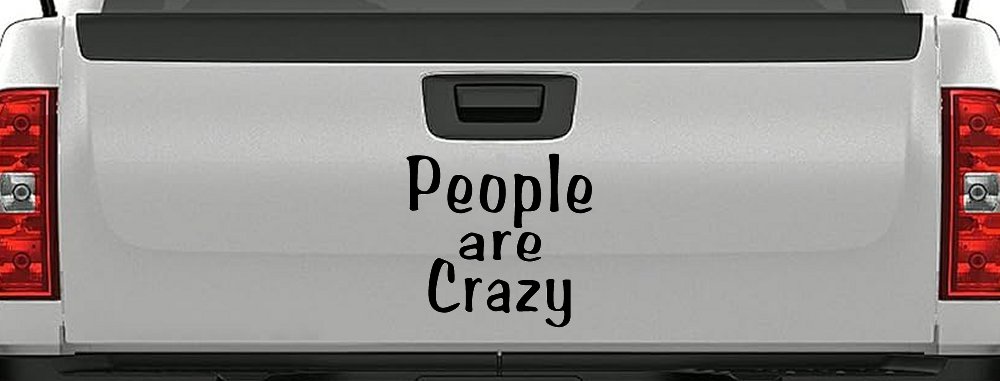 People Are Crazy Funny Car or Truck Window Decal Sticker (Black)