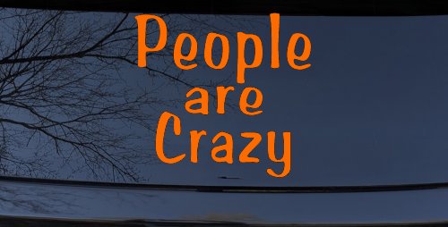 People Are Crazy Funny Car or Truck Window Vinyl Decal Sticker (Orange)