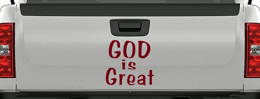 God Is Great Christian Car or Truck Window Decal Sticker (Burgundy)