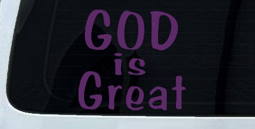 God Is Great Christian Car or Truck Window Vinyl Decal Sticker (Violet)