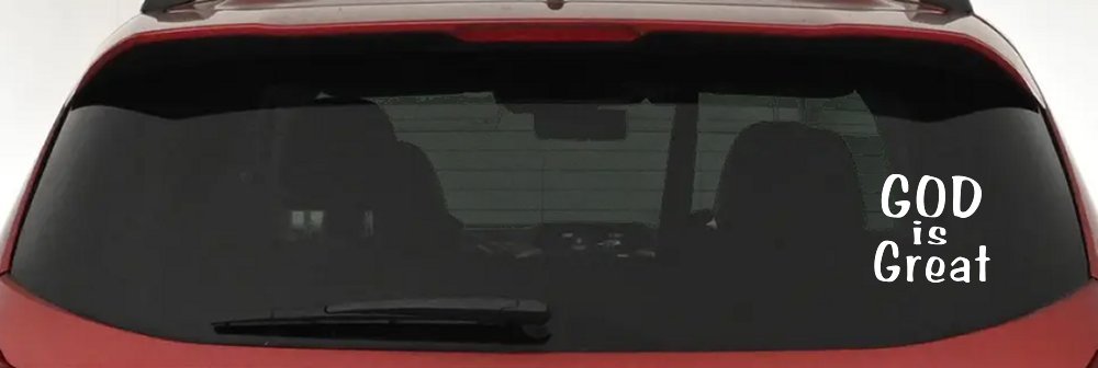 God Is Great Christian Car or Truck Window Decal Sticker (White)