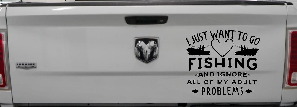 I Just Want To Go Fishing And Ignore My Adult Problems Fishing Car or Truck Window Decal Sticker