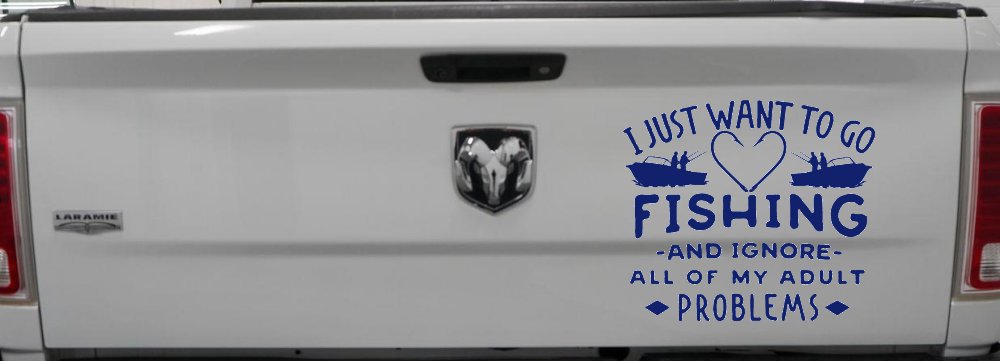 I Just Want To Go Fishing And Ignore My Adult Problems Fishing Car or Truck Window Decal Sticker