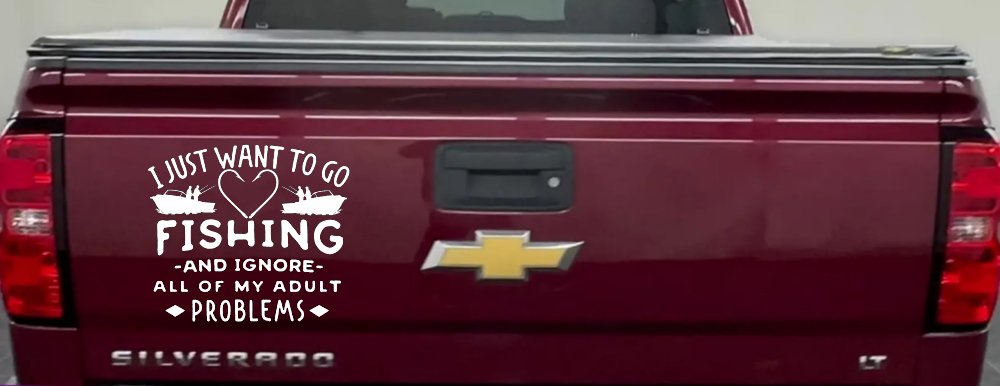 I Just Want To Go Fishing And Ignore My Adult Problems Fishing Car or Truck Window Decal Sticker