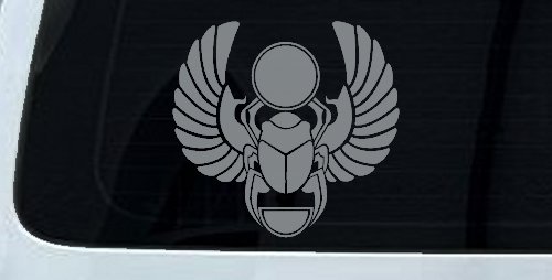 Egyptian Scarab Beetle Car or Truck Window Decal Sticker (Telegrey)