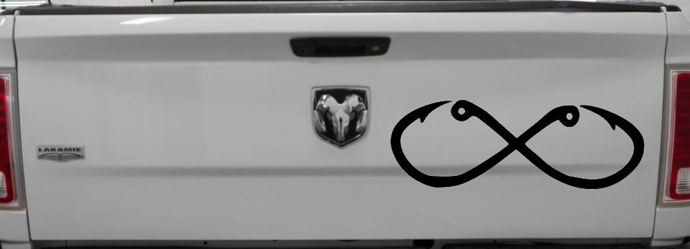 Infinity Fish Hooks Fishing Car or Truck Window Decal Sticker