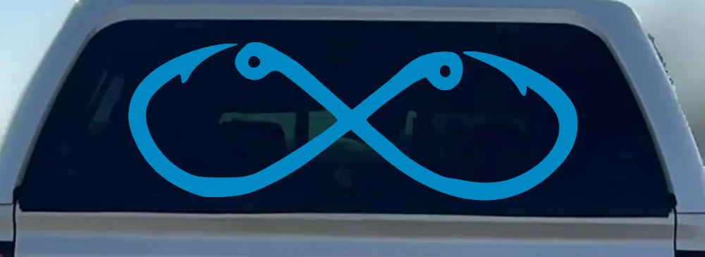 Infinity Fish Hooks Fishing Car or Truck Window Decal Sticker