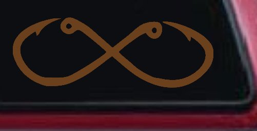Infinity Fish Hooks Fishing Car or Truck Window Decal Sticker