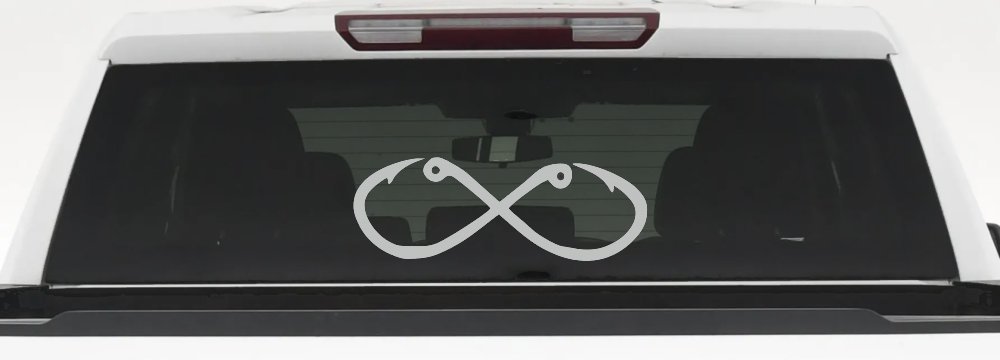 Infinity Fish Hooks Fishing Car or Truck Window Decal Sticker