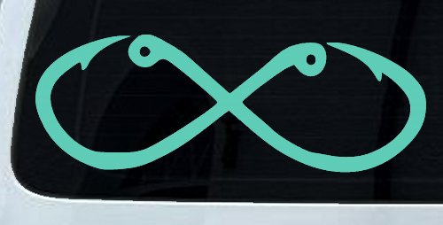 Infinity Fish Hooks Fishing Car or Truck Window Decal Sticker