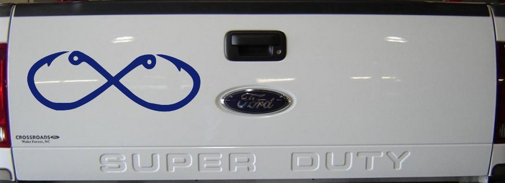 Infinity Fish Hooks Fishing Car or Truck Window Decal Sticker