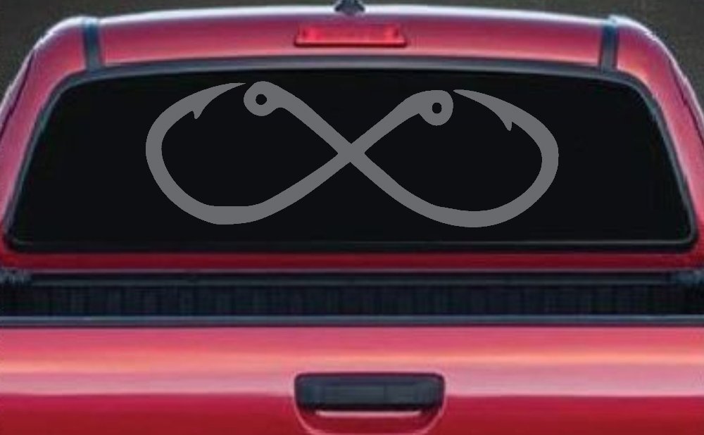 Infinity Fish Hooks Fishing Car or Truck Window Decal Sticker
