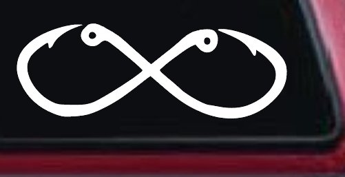 Infinity Fish Hooks Fishing Car or Truck Window Decal Sticker