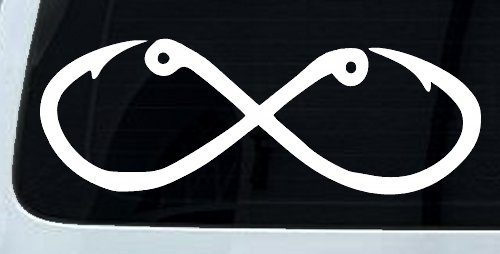 Infinity Fish Hooks Fishing Car or Truck Window Decal Sticker