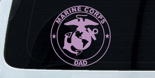 Marine Corps Dad Seal and Logo Military Car or Truck Window Vinyl Decal Sticker (Lilac)