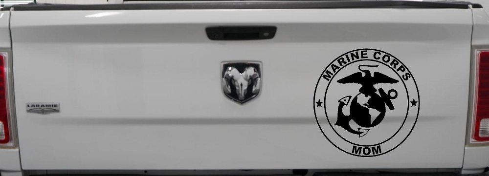 Marine Corps Mom Seal Military Car or Truck Window Vinyl Decal Sticker (Black)