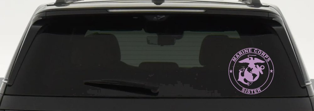 Marine Corps Sister Seal Military Car or Truck Window Decal Sticker (Lilac)
