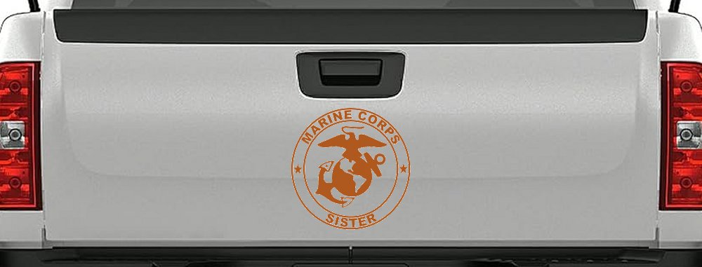 Marine Corps Sister Seal Military Car or Truck Window Decal Sticker (Nut Brown)