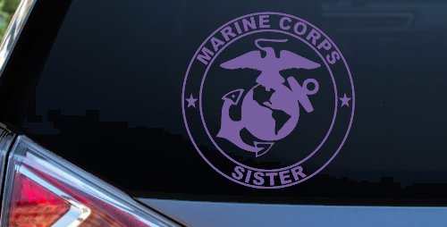 Marine Corps Sister Seal Military Car or Truck Window Decal Sticker (Purple)