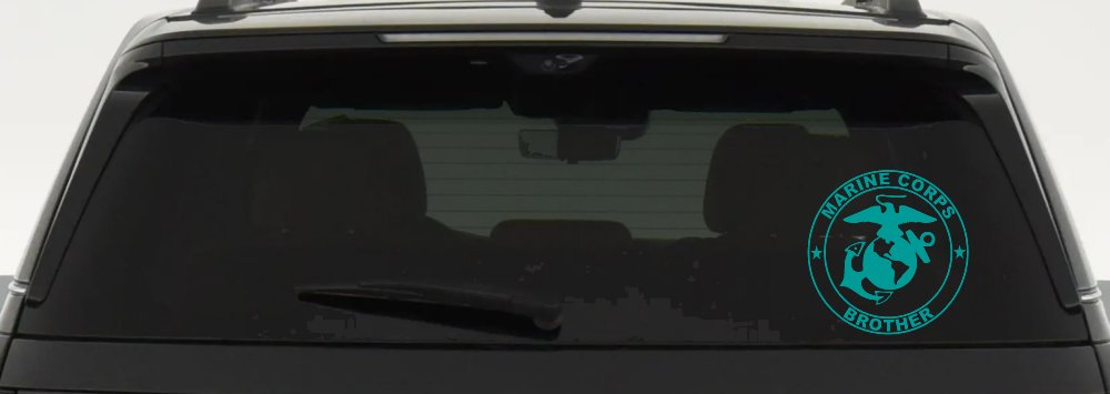 Marine Corps Brother Seal Military Car or Truck Window Vinyl Decal Sticker (Turquoise)