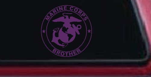 Marine Corps Brother Seal Military Car or Truck Window Decal Sticker (Violet)