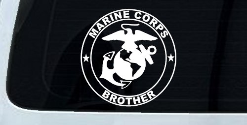 Marine Corps Brother Seal Military Car or Truck Window Vinyl Decal Sticker (White)