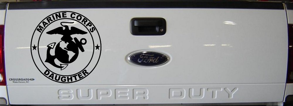 Marine Corps Daughter Seal Military Car or Truck Window Decal Sticker (Black)