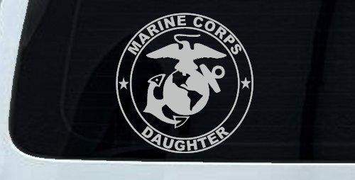 Marine Corps Daughter Seal Military Car or Truck Window Vinyl Decal Sticker (Light Gray)