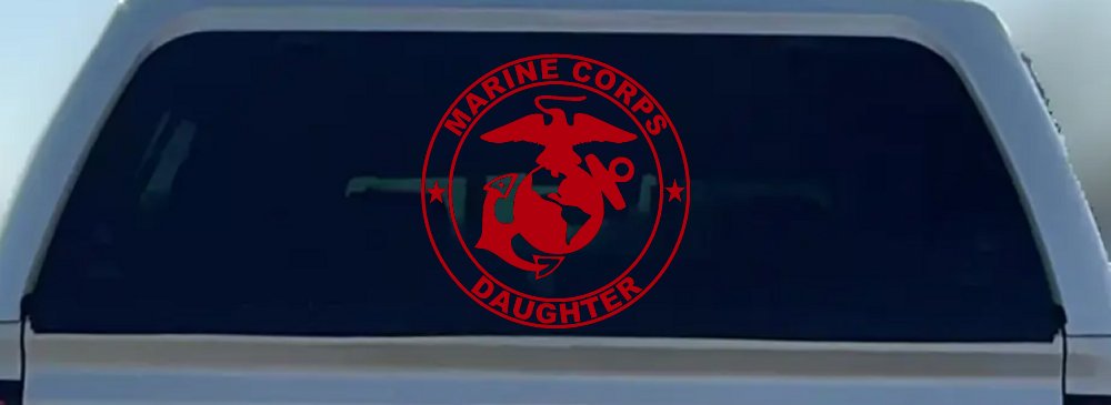 Marine Corps Daughter Seal Military Car or Truck Window Decal Sticker (Red)