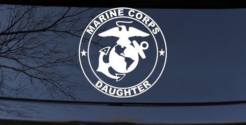 Marine Corps Daughter Seal Military Car or Truck Window Vinyl Decal Sticker (White)