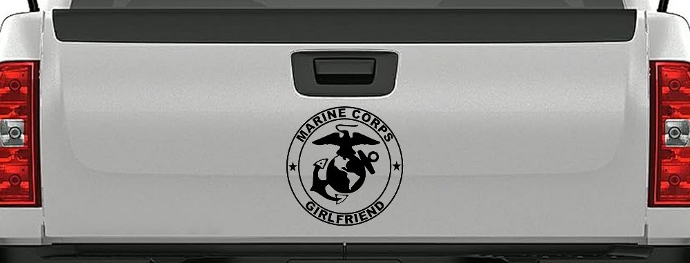 Marine Corps Girlfriend Seal Military Car or Truck Window Decal Sticker (Black)