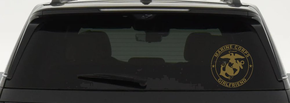 Marine Corps Girlfriend Seal Military Car or Truck Window Decal Sticker (Gold)