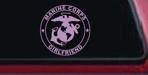 Marine Corps Girlfriend Seal Military Car or Truck Window Decal Sticker (Lilac)