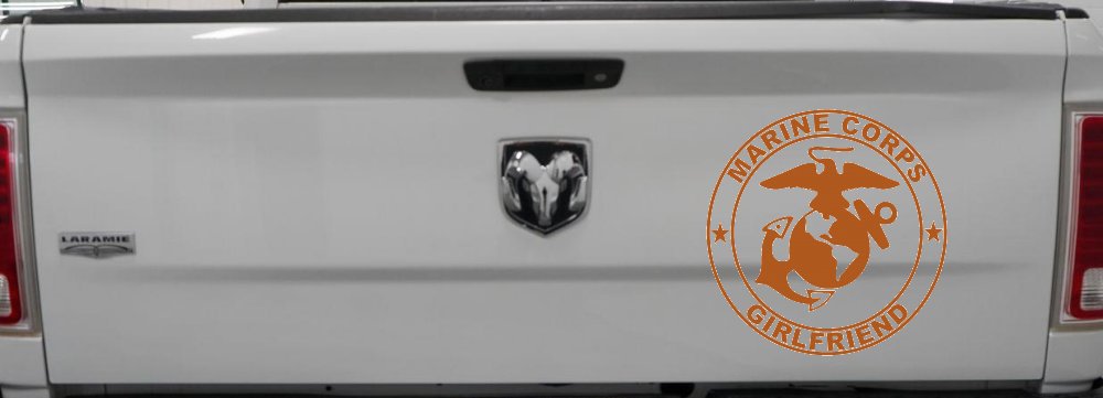 Marine Corps Girlfriend Seal Military Car or Truck Window Decal Sticker (Nut Brown)