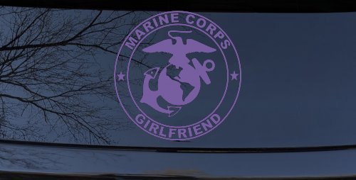Marine Corps Girlfriend Seal Military Car or Truck Window Vinyl Decal Sticker (Purple)