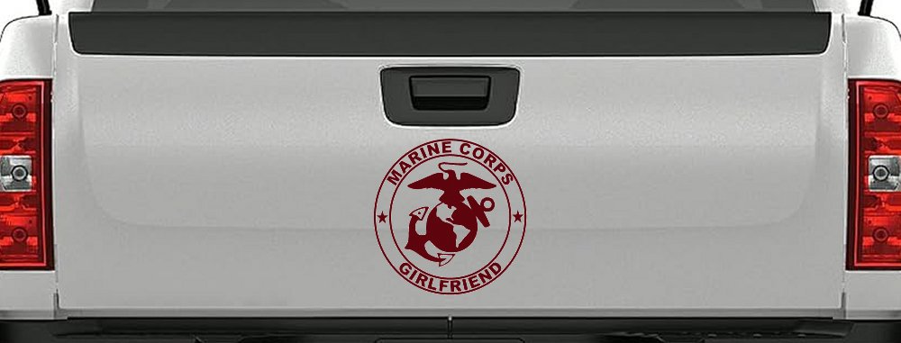 Marine Corps Girlfriend Seal Military Car or Truck Window Decal Sticker (Purple Red)