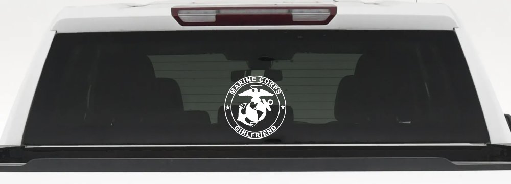 Marine Corps Girlfriend Seal Military Car or Truck Window Vinyl Decal Sticker (White)