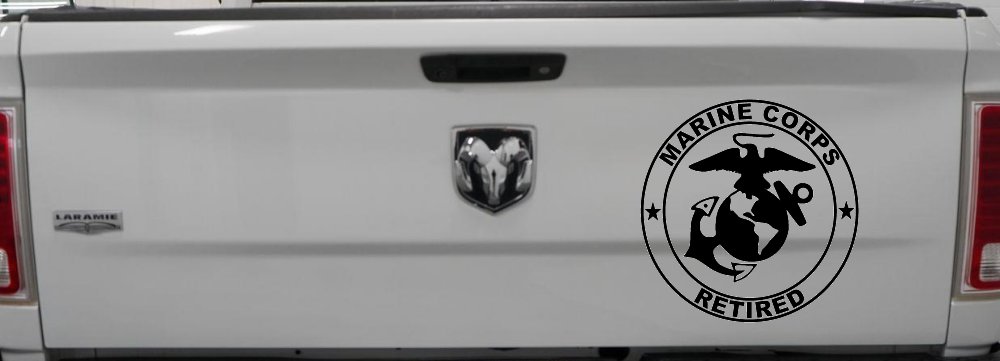 Marine Corps Retired Seal Military Car or Truck Window Decal Sticker (Black)