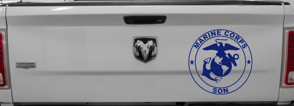 Marine Corps Son Seal Military Car or Truck Window Decal Sticker (Navy)